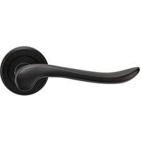 Serozzetta Verdun Matt Black Round Rose Door Handle - 1 Pair