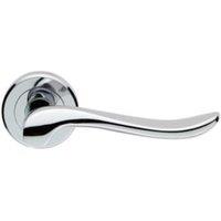 Serozzetta Verdun Polished Chrome Round Rose Door Handle - 1 Pair