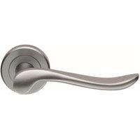 Serozzetta Verdun Satin Chrome Round Rose Door Handle - 1 Pair
