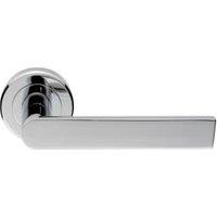 Serozzetta Edge Polished Chrome Round Rose Door Handle - 1 Pair
