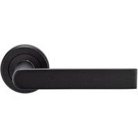 Serozzetta Edge Matt Black Round Rose Door Handle - 1 Pair