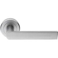 Serozzetta Edge Satin Chrome Round Rose Door Handle - 1 Pair
