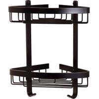 Croydex Large 2 Tier Corner Bathroom Storage Basket - Black