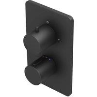 Hadleigh Concealed 1 Outlet Round Thermostatic Shower Valve - Matt Black