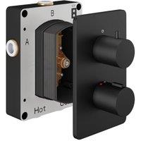 Hadleigh Concealed 2 Outlet Round Thermostatic Shower Valve - Matt Black