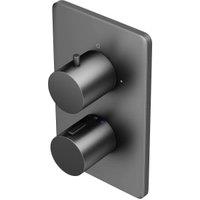 Hadleigh Concealed 1 Outlet Round Thermostatic Shower Valve - Matt Anthracite