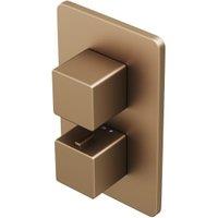 Hadleigh Concealed 2 Outlet Square Thermostatic Shower Valve - Brushed Bronze