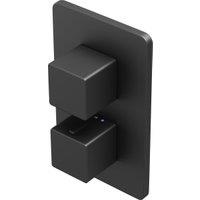 Hadleigh Concealed 2 Outlet Square Thermostatic Shower Valve - Matt Black
