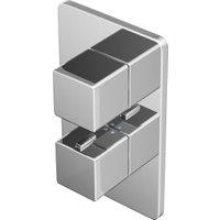 Hadleigh Concealed 2 Outlet Square Thermostatic Shower Valve - Chrome