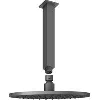 Hadleigh 250mm Ceiling Mounted Round Shower Head with Square Arm - Matt Anthracite
