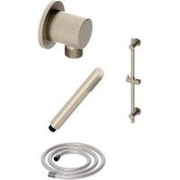 Hadleigh Shower Riser Rail, Wall Outlet, 1.6m Hose & Handset Accessories Kit in Brushed Nickel