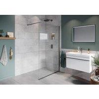 Hadleigh 8mm Matt Anthracite Frameless Wetroom Screen with Wall Arm - 1200mm