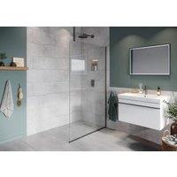 Hadleigh 8mm Matt Anthracite Frameless Wetroom Screen with Ceiling Arm - 1000mm