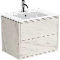 Wickes Tallinn White Marble Push To Open Vanity Unit - 550 x 650mm