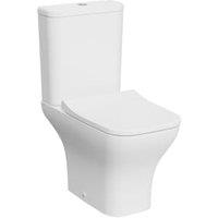 Kerala Square Smooth Flush Open Back Close Coupled Toilet Pan, Cistern & Soft Close Seat