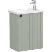 VitrA Avery Retro Green Wall Hung Cloakroom Vanity Unit & Basin - 575 x 450mm