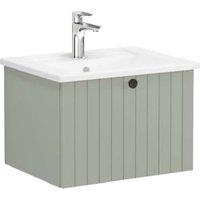 VitrA Avery Retro Green Wall Hung Vanity Unit & Basin - 600 x 415mm