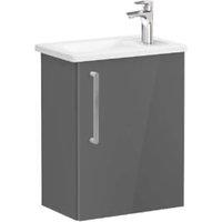 VitrA Avery Storm Grey Wall Hung Cloakroom Vanity Unit & Basin - 575 x 450mm