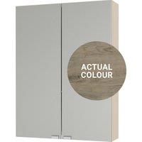 Duarti By Calypso Cascade 500mm Slimline Mirrored 2 Door Wall Hung Unit - Grey Bark