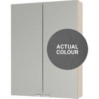 Duarti By Calypso Highwood 500mm Slimline Mirrored 2 Door Wall Hung Unit - Panther Grey