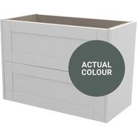 Duarti By Calypso Highwood 800mm Slimline 2 Drawer Wall Hung Vanity Unit - Woodland Green