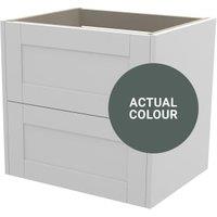 Duarti By Calypso Highwood 600mm Full Depth 2 Drawer Wall Hung Vanity Unit - Woodland Green