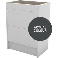 Duarti By Calypso Cascade 600mm Slimline 2 Drawer Floor Standing Vanity Unit - Midnight Grey