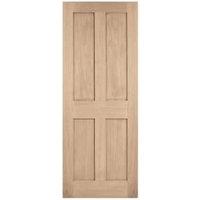 LPD Internal London 4 Panel Pre-Finished Oak FD30 Fire Door - 838 x 1981mm