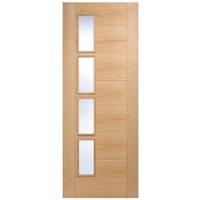 LPD Internal Vancouver 4 Lite Offset Pre-Finished Oak Solid Core Door - 762 x 1981mm