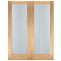 LPD Internal Mexicano Pair Un-Finished Oak Solid Core Door - 1219 x 1981mm