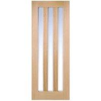 LPD Internal Utah 3 Lite Clear Un-Finished Oak Solid Core Door - 686 x 1981mm