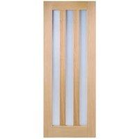 LPD Internal Utah 3 Lite Frosted Un-Finished Oak Solid Core Door - 610 x 1981mm