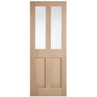 LPD Internal London 2 Lite Un-Finished Oak Solid Core Door - 838 x 1981mm
