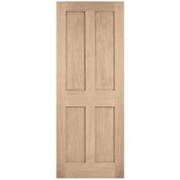 LPD Internal London 4 Panel Pre-Finished Oak Solid Core Door - 686 x 1981mm