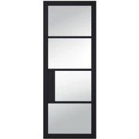 LPD Internal Chelsea 4 Lite Clear Primed Plus Black Solid Core Door - 762 x 1981mm