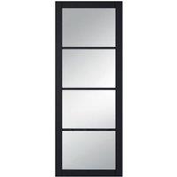 LPD Internal Soho 4 Lite Pre-Finished Dark Charcoal Solid Core Door - 686 x 1981mm