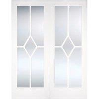 LPD Internal Reims Pair Primed White Solid Core Door - 1524 x 1981mm