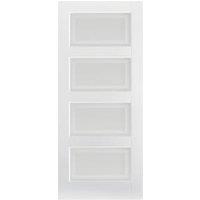 LPD Internal Contemporary 4 Lite Primed White Solid Core Door - 610 x 1981mm