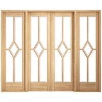 LPD Internal Reims Room Divider W8 Pre-Finished Oak Solid Core Door - 2478 x 2031mm
