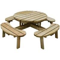 Forest Garden Circular Wooden Garden Picnic Table