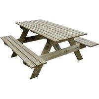 Forest Garden Rectangular Wooden Garden Picnic Table - Small