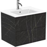 Wickes Tallinn Black Marble Push To Open Vanity Unit & Basin - 650 x 550mm