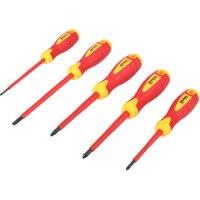 Wickes 5 Piece Insulated VDE Screwdriver Set