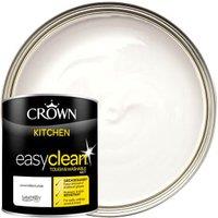 Crown Easyclean Matt Emulsion Kitchen Paint - Brilliant White - 1L