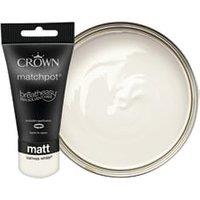 Crown Matt Emulsion Paint Tester Pot - Canvas White - 40ml
