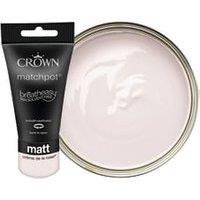 Crown Matt Emulsion Paint Tester Pot - Creme De La Rose - 40ml