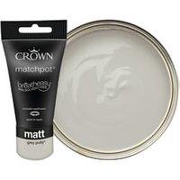Crown Matt Emulsion Paint Tester Pot - Grey Putty - 40ml