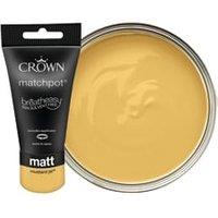 Crown Matt Emulsion Paint Tester Pot - Mustard Jar - 40ml