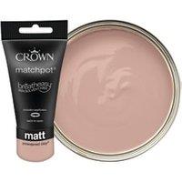 Crown Matt Emulsion Paint Tester Pot - Powdered Clay - 40ml