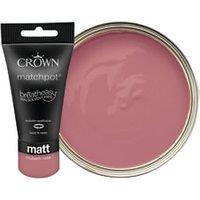 Crown Matt Emulsion Paint Tester Pot - Rhubarb Rose - 40ml